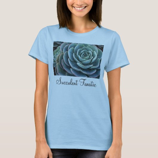 青いecheveriaの女性のTシャツ Tシャツ (正面)