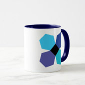 青いEPPの花のブロックのコーヒー・マグ マグカップ (正面右)