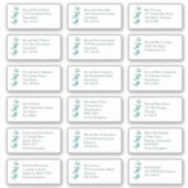 青いEucaIptus個々の受信者名アドレス シール (正面)