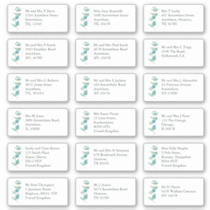 青いEucaIptus個々の受信者名アドレス シール