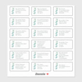 青いEucaIptus個々の受信者名アドレス シール (シート)