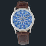 青いeWatchウォッチのマンダラ 腕時計<br><div class="desc">曼荼羅はインドで始まったが、現代のマンダラの美しいは家庭の多くのアイテムや衣服の装飾に適している。注：このデザインは、あなたの家や機能に適した様々な製品があり、他の色のマンダラ。</div>