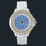 青いeWatchウォッチのマンダラ 腕時計<br><div class="desc">曼荼羅はインドで始まったが、現代のマンダラの美しいは家庭の多くのアイテムや衣服の装飾に適している。注：このデザインは、あなたの家や機能に適した様々な製品があり、他の色のマンダラ。</div>