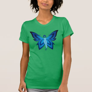 青いFaeryの女性の素晴らしいjerseyのTシャツ Tシャツ