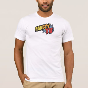 青いFBTVのロゴのワイシャツ Tシャツ