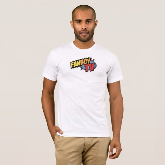 青いFBTVのロゴのワイシャツ Tシャツ (正面フル)