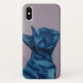 青いFrenchieのiPhoneカバー Case-Mate iPhoneケース (裏面)