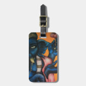 青いGaneshaの荷物のラベル ラゲッジタグ (正面縦)