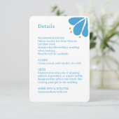 青いGroovyフラワーパターン結婚のエンクロージャカード 出欠カード (スタンド正面)