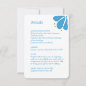 青いGroovyフラワーパターン結婚のエンクロージャカード 出欠カード (正面)