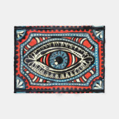 青いGypsi フリースブランケット (正面(横))