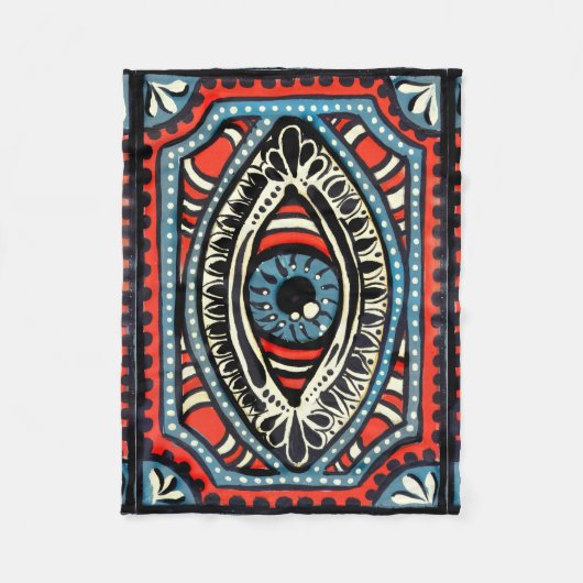 青いGypsi フリースブランケット (正面)