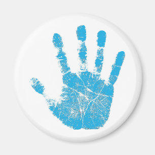 青いHandprint マグネット