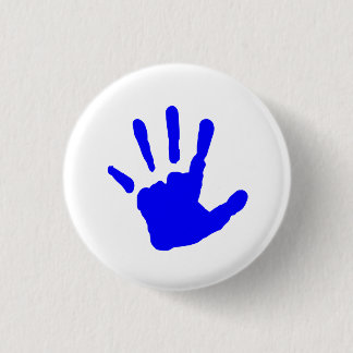 青いHandprint 缶バッジ