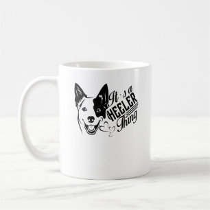 青いHeelerの事のマグ コーヒーマグカップ