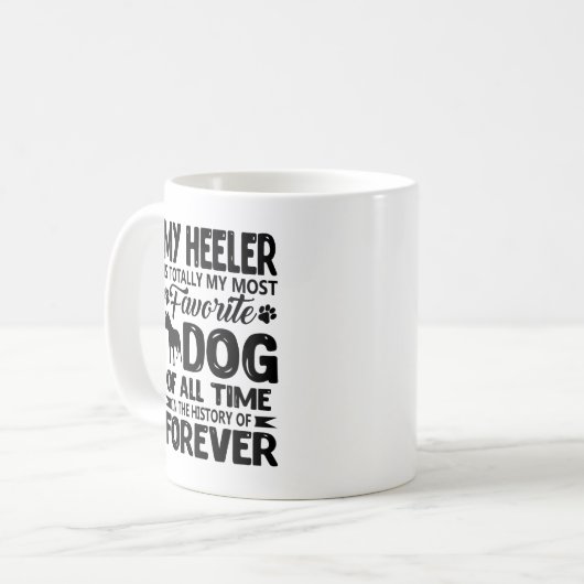 青いHeelerは私のお気に入りのな犬のマグです コーヒーマグカップ (正面左)