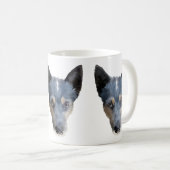 青いHeeler/オーストラリアの牛犬 コーヒーマグカップ (正面右)