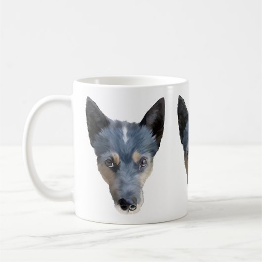 青いHeeler/オーストラリアの牛犬 コーヒーマグカップ (左)