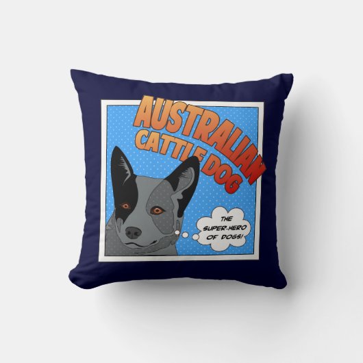 青いHeeler クッション (正面)