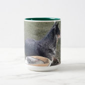 青いHeeler ツートーンマグカップ (中央)