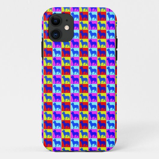 青いHeelers色の壁 Case-Mate iPhoneケース (裏面)