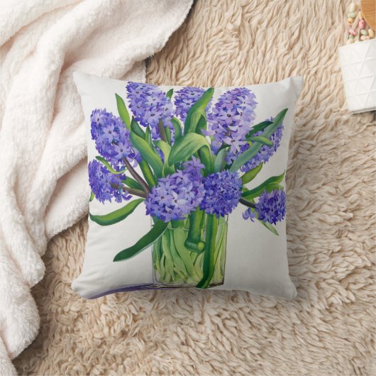 青いHyacinths クッション (ブランケット)