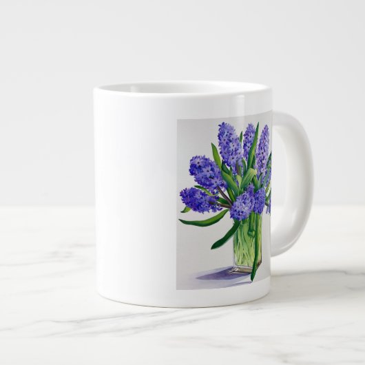 青いHyacinths ジャンボコーヒーマグカップ (正面右)