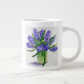 青いHyacinths ジャンボコーヒーマグカップ (右)