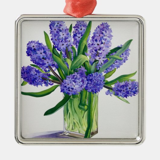 青いHyacinths メタルオーナメント (正面)
