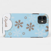 青いiPhoneケースのクリスマススノーフレーク Case-Mate iPhoneケース (裏面(横))