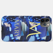 青いiPhoneケースファセットジェムストーンサファイア Case-Mate iPhoneケース (裏面(横))