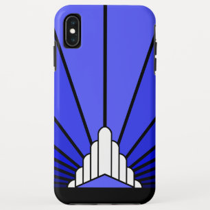 青いiPhone / iPadケースのアートデコ太陽 iPhone XS Maxケース