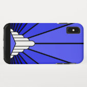 青いiPhone / iPadケースのアートデコ太陽 Case-Mate iPhoneケース (裏面(横))