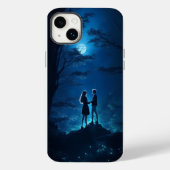 青いiPhone / iPadケースを持つ10代の少年の女の子 Case-Mate iPhoneケース (裏面)