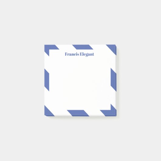 青いItストライプの注パーソナライズされた記 ポストイット (正面)