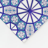 青いIznikのタイル毛布 フリースブランケット (角)