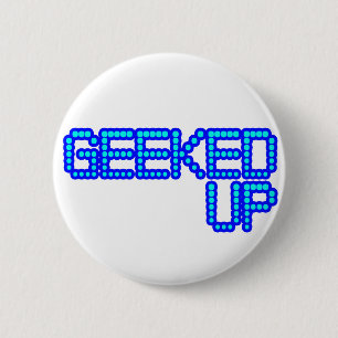 青いjerkinの急な動きのダンスの人の上のGEEKED女の子 缶バッジ