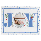 青いJOYと水玉模様を追加 ラージペーパーバッグ (裏面)