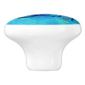 青いLのSybilleのタコ-陶磁器のノブ セラミックノブ (側面)