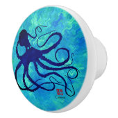 青いLのSybilleのタコ-陶磁器のノブ セラミックノブ (右)