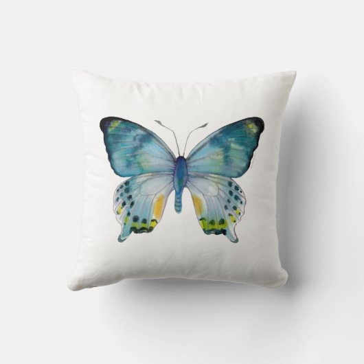 青いLaglaizeiの蝶枕 クッション (裏面)