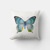 青いLaglaizeiの蝶枕 クッション (正面)