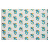 青いMah Jonggの花型女性歌手の生地 ファブリック (ファットクウォーター)