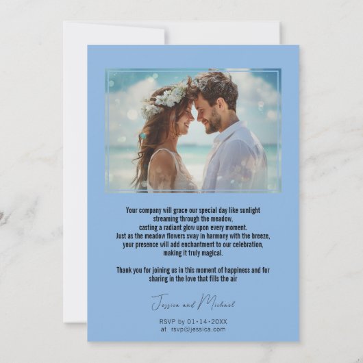 青いMeadowの開花 招待状 (裏面)