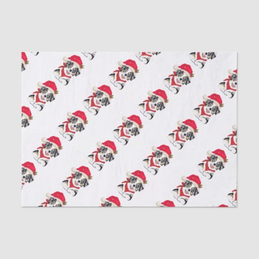 青いMerleのオーストラリアのクリスマスの子犬 薄葉紙 (正面)