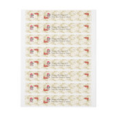 青いMerleのオーストラリアのクリスマスの子犬w/Poinsetta ラップアラウンド宛名ラベル (シート)