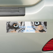 青いMerleのオーストラリア人の羊飼い バンパーステッカー (車上)