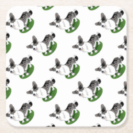 青いmerle、コーギーのカーディガン スクエアペーパーコースター