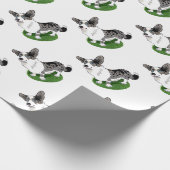 青いmerle、コーギーのカーディガン ラッピングペーパー (角)