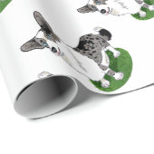 青いmerle、コーギーのカーディガン ラッピングペーパー (ロールコーナー)